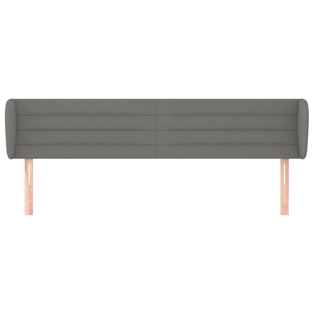 Testiera ad Orecchio-Testata con Orecchie Grigio Scuro 203x23x78/88 cm in Tessuto 767284