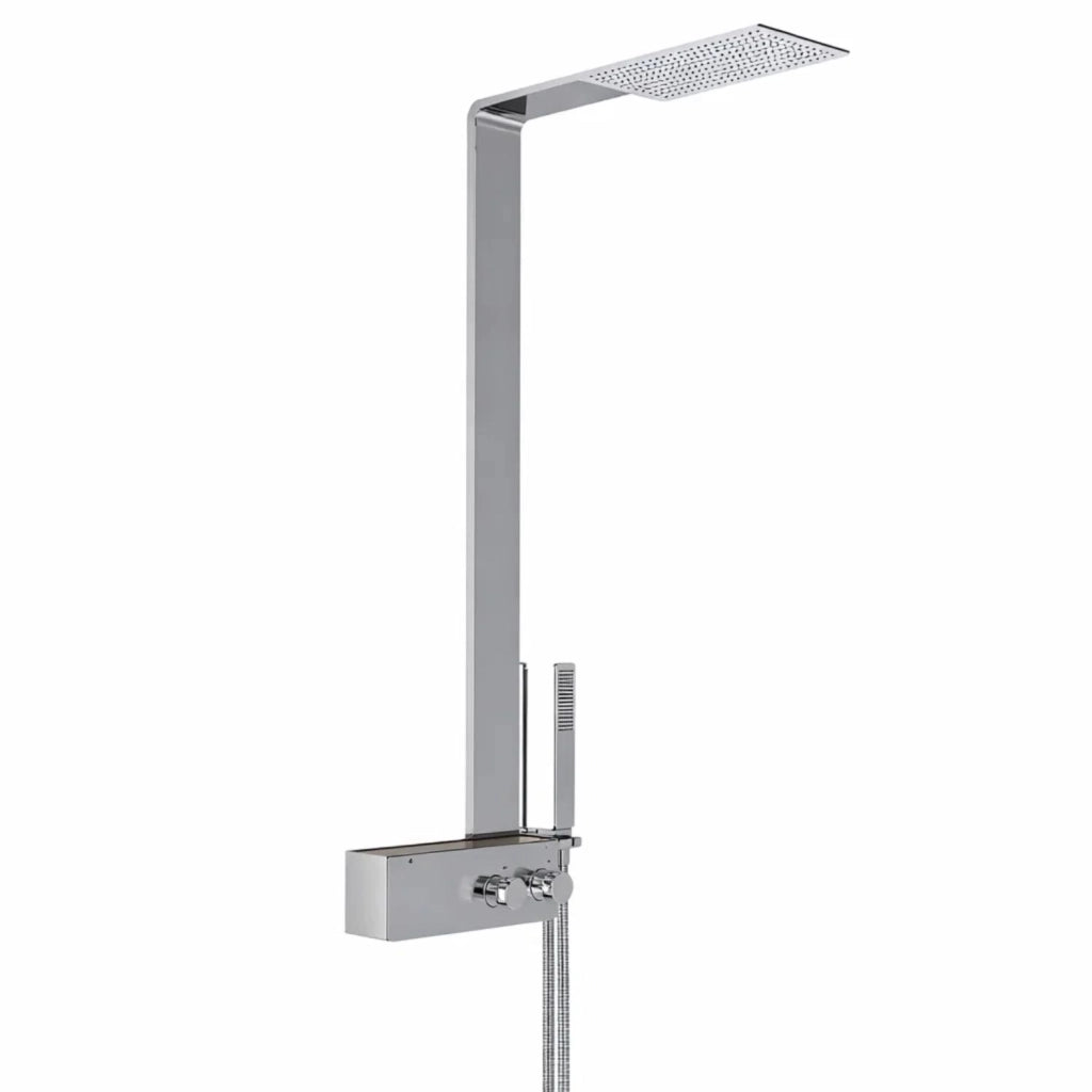 Colonna doccia acciaio inox spazzolato 2 funzioni top acciaio inox l40xp42xh120 015