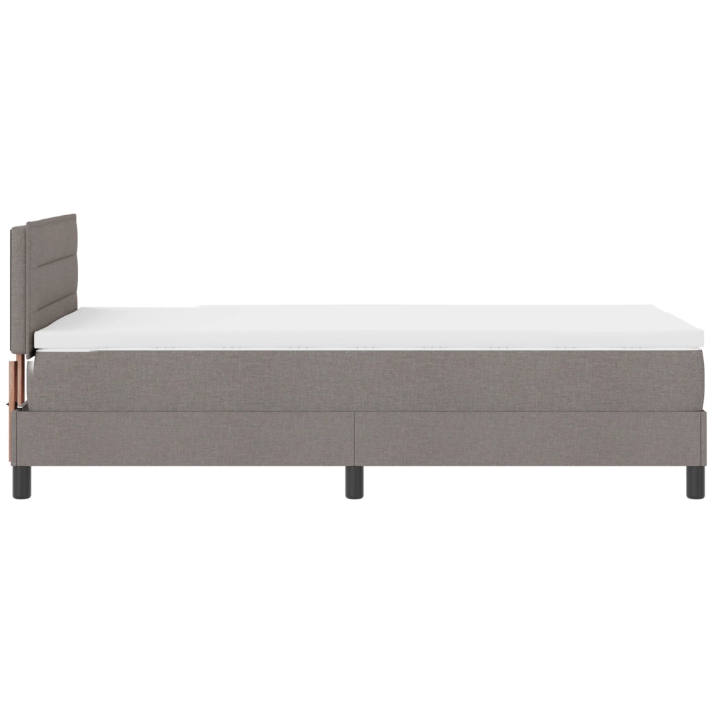 Letto Box Spring con Materasso & LED Taupe 80x200 cm Tessuto