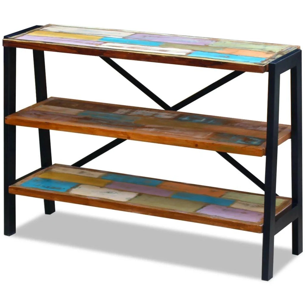 Credenza buffet consolle mobile contenitore 3 ripiani in legno massello di recupero 4402008