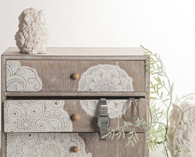 Cassettiera Legno Tortora Boho da Interno - RAFAEL