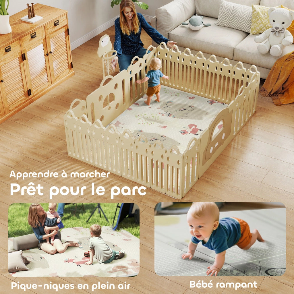 Tappeto gioco per bambini reversibile ¨C zephmum ¨C 200x150 cm multicolore