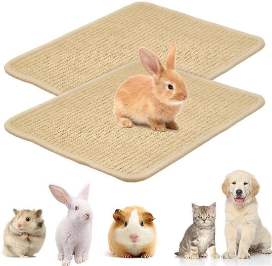 2-pack di mattonelle per conigli, 40×30cm Materiale sisal Naturali mattonelle per le unghie e maschere per i denti Giochi per mordere Box per animali da compagnia per cavi, hamsters, gatti per mordere e giocare Riposo Nesteggio