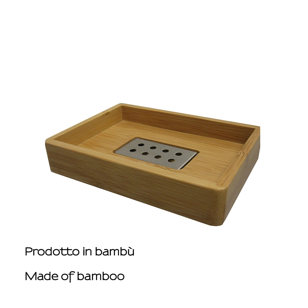 Portasapone d' appoggio GEDY linea Bambù in legno naturale