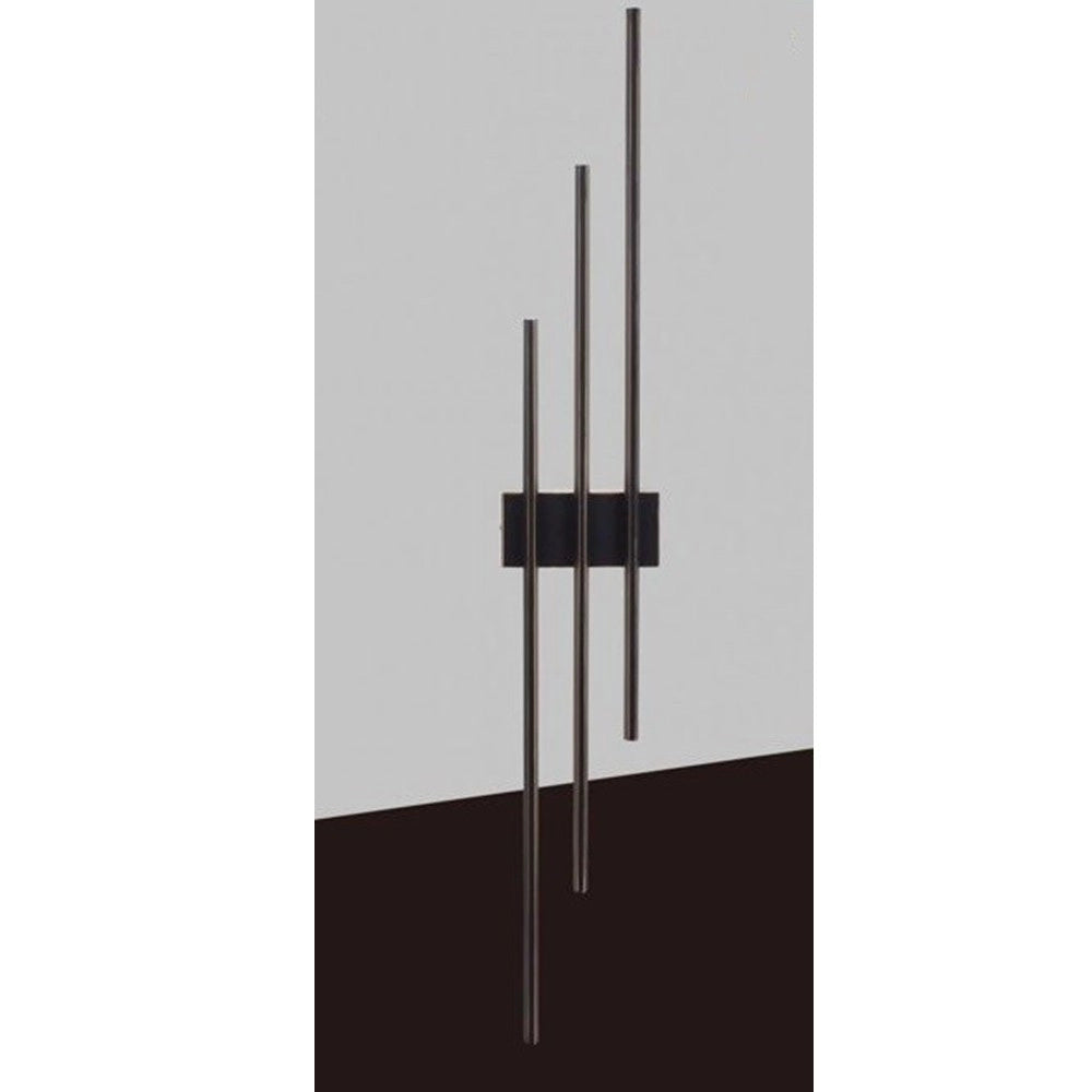 Trade Shop - Applique Da Muro Led 23w Moderna 3 Linee Verticali Nero Luce Calda Naturale Aq13 -