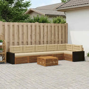 Set di divani da esterno 7 pcs Naturale e Beige 79 x 79 x 37 cm 3383456