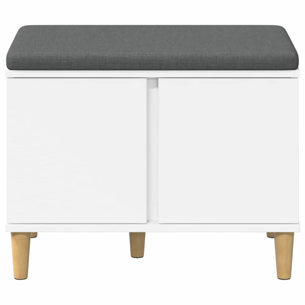 Panca per ingresso con cuscino con porta Bianco 60 x 38 x 46 cm