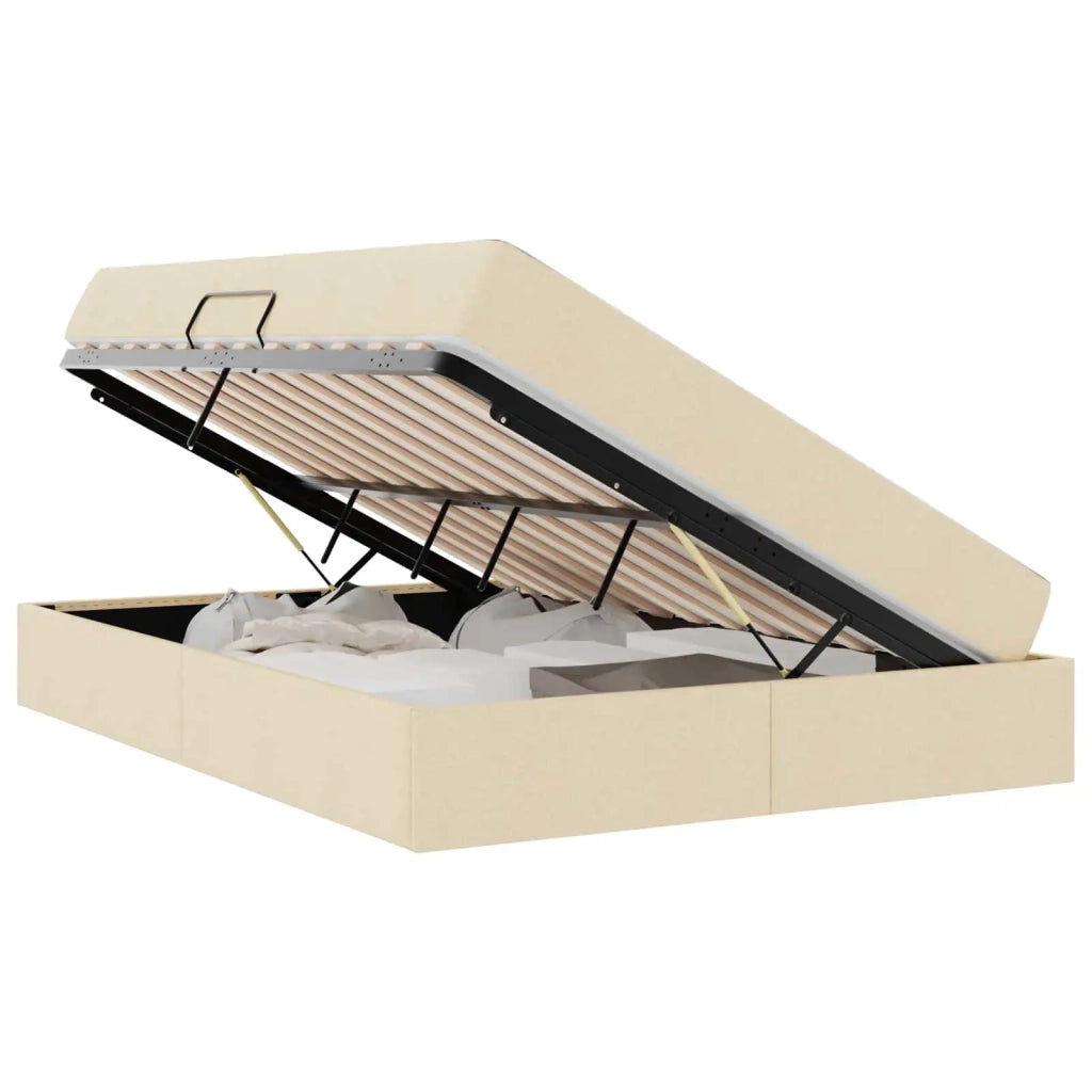 Letto con contenitore e materasso Crema 140 x 200 cm Poliestere 3399668
