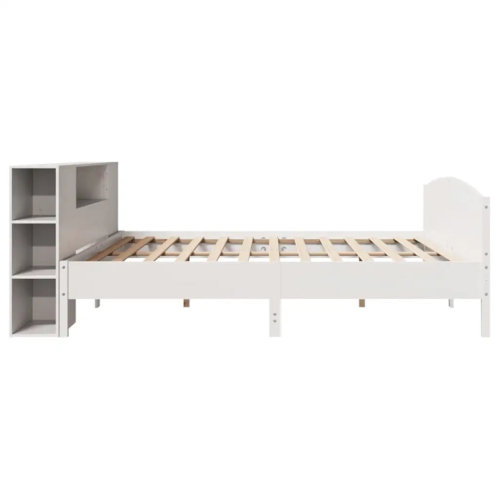 Letto Libreria senza Materasso Bianco 200x200 cm Legno di Pino 3323054