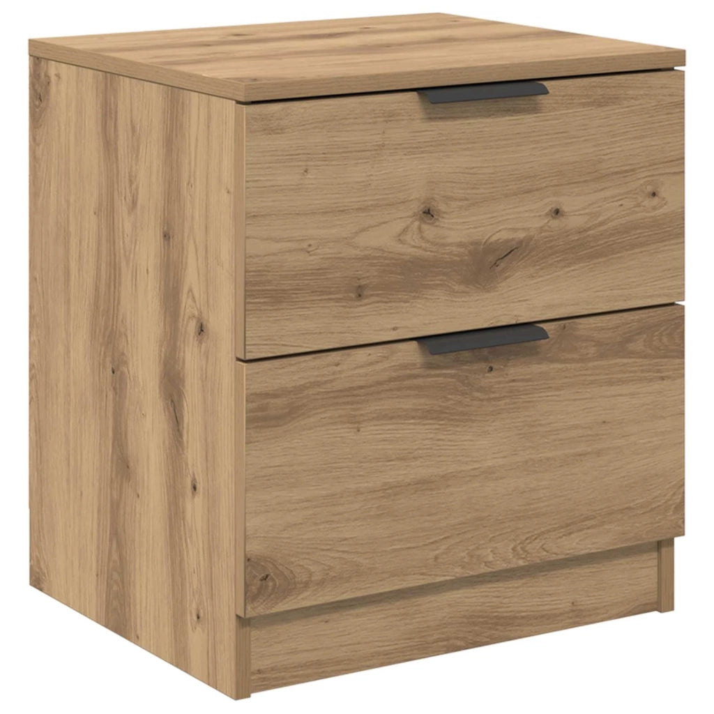 Set di 2 Comodini | Armadio da Notte | Mobiletto da notte Rovere artigianale 45 x 39 x 50cm