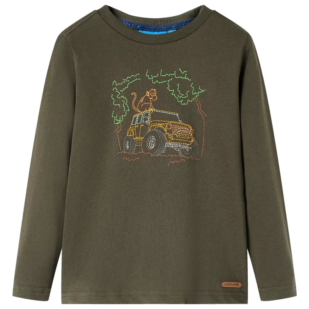 Maglietta per Bambini a Maniche Lunghe Cachi 92cod mxl 84096