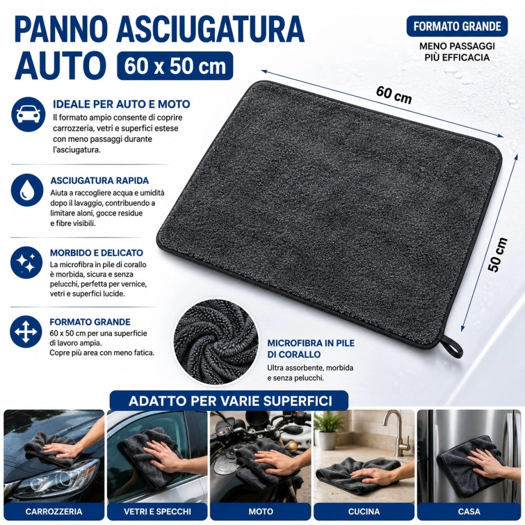 Panno Microfibra Auto 60 x 50 cm Pile Assorbente 17387-3