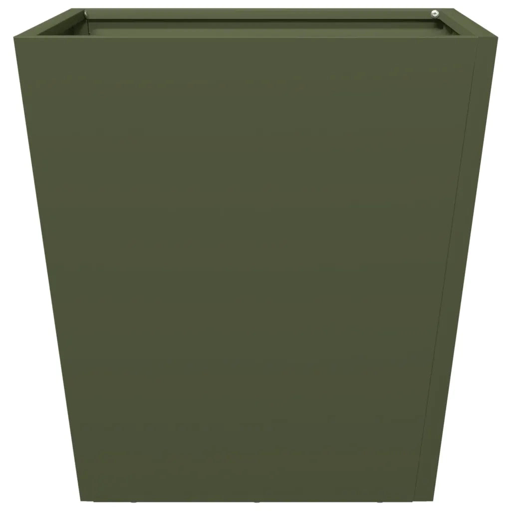 Fioriera da Giardino Verde Oliva 40x40x40 cm in Acciaio 851058