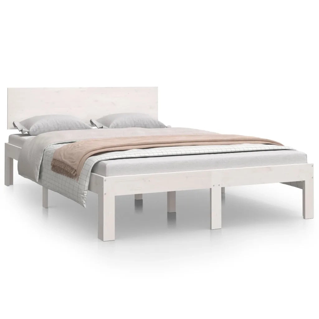 Giroletto-Struttura Letto Bianco in Legno Massello 120x190 cm Small Double 834469