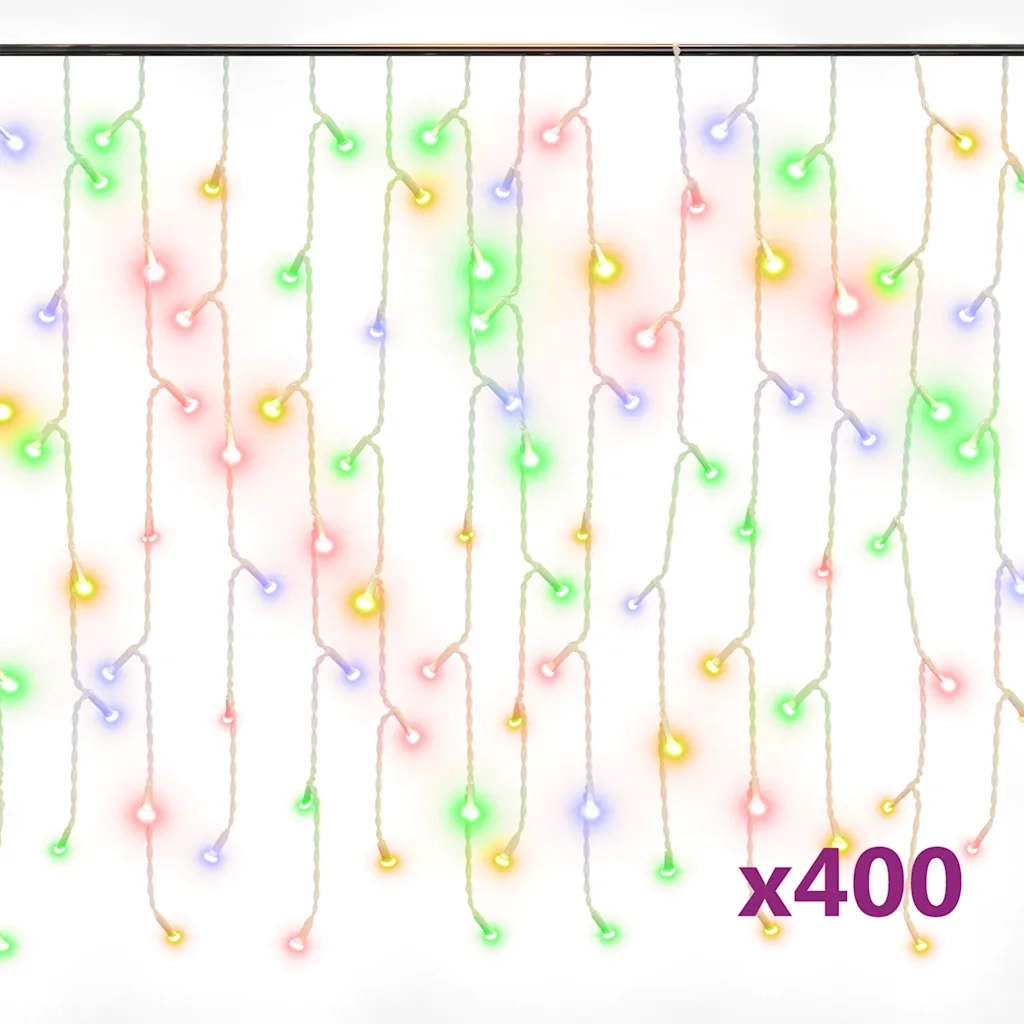 Luci a Ghiaccioli a LED 10 m 400 LED Colorati 8 Funzioni CFW8226054