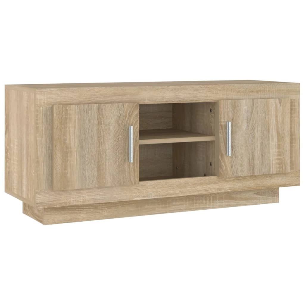Mobile TV multimediale scaffale TV mobile TV sala da pranzo soggiorno camera da letto rovere Sonoma 102 x 35 x 45 cm legno ingegnerizzato marrone 02_0027437