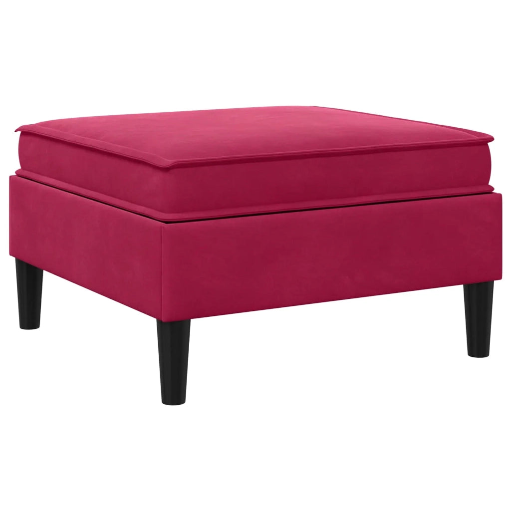 Pouf con Storage Rosso Vino Velluto