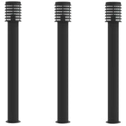 Lampade da Terra per Esterni 3 pz Nere 110 cm in Acciaio Inox CFW9252027