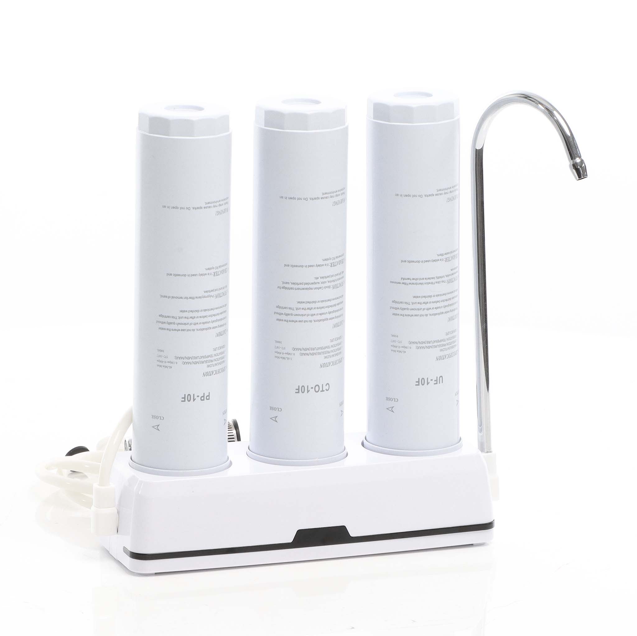 Naturewater Filtro acqua NW-3-PPCTOUF, Sistema di filtrazione a 3 livelli con cartucce, Filtro da banco