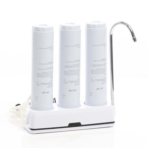 Naturewater Filtro acqua NW-3-PPCTOUF, Sistema di filtrazione a 3 livelli con cartucce, Filtro da banco