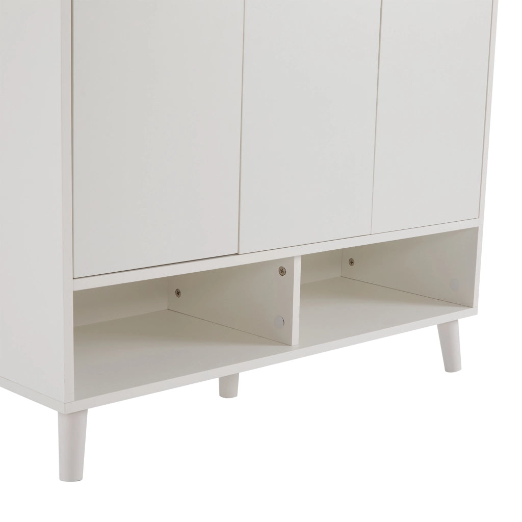Mobile contenitore con ripiani regolabili e vani aperti, per ingresso, in truciolare, bianco, 90 × 35 × 99 cm