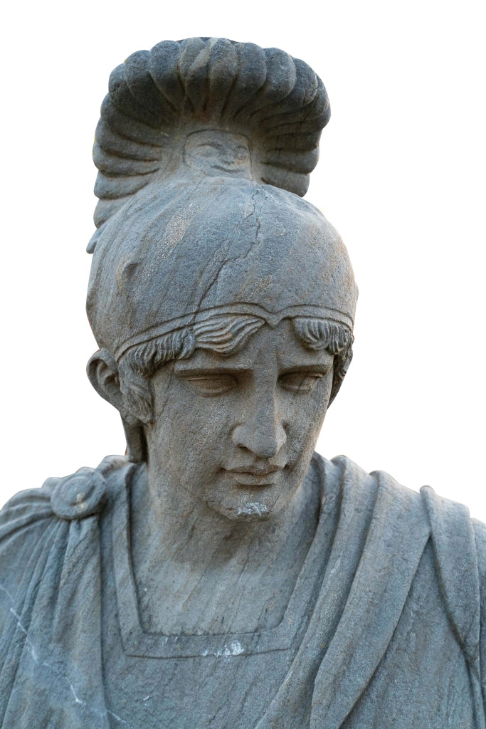 Biscottini Busto raffigurante un soldato in pietra romano larghezza profondità Offerta