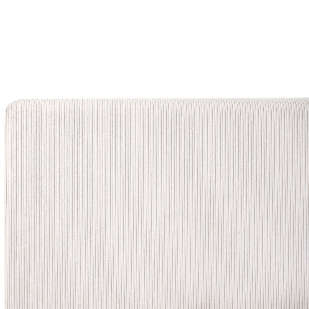 Letto imbottito in velluto a coste 180 x 200 cm con contenitore beige chiaro design moderno