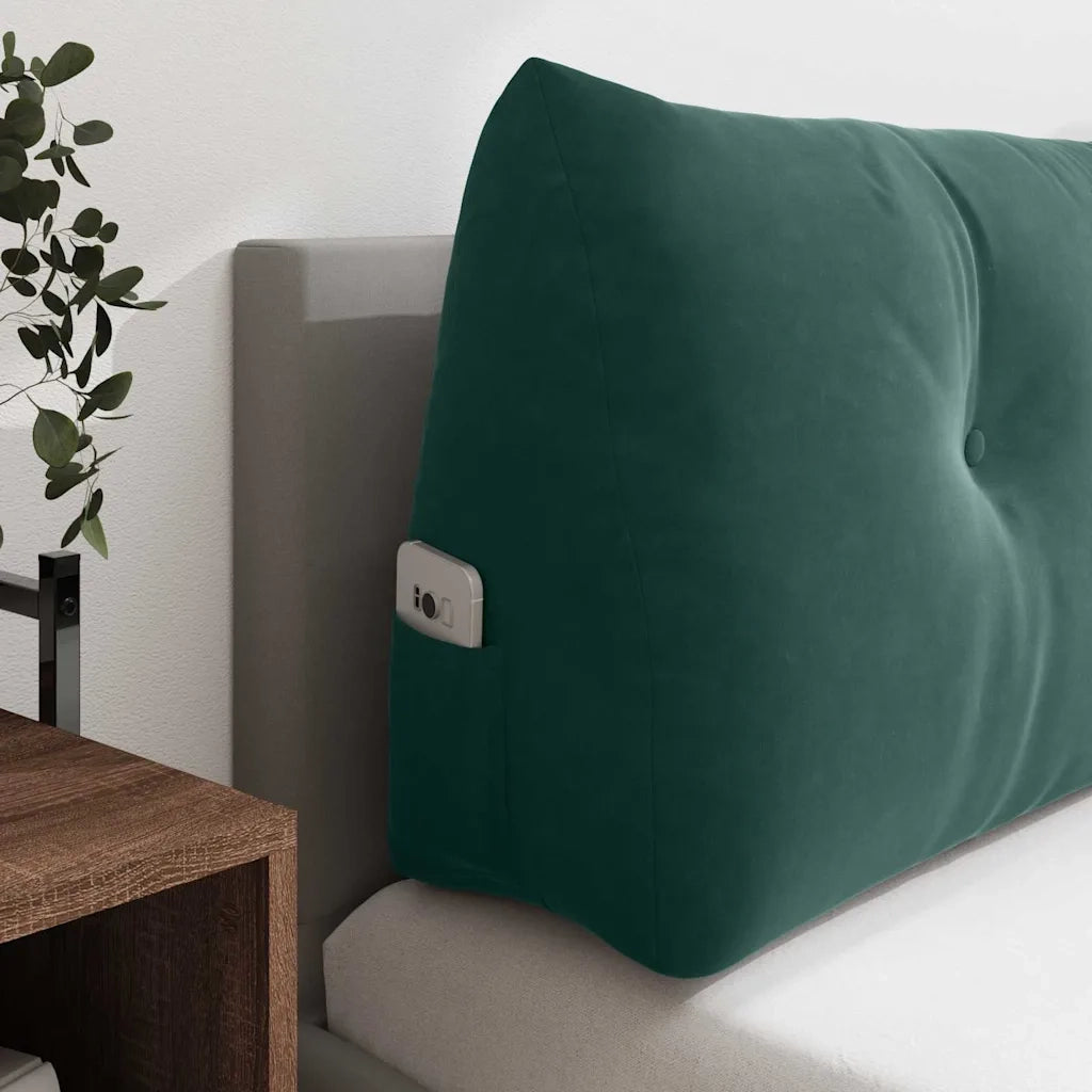 Cuscino per Schiena Verde Scuro 140 x 24 x 50 cm Velluto 42014518