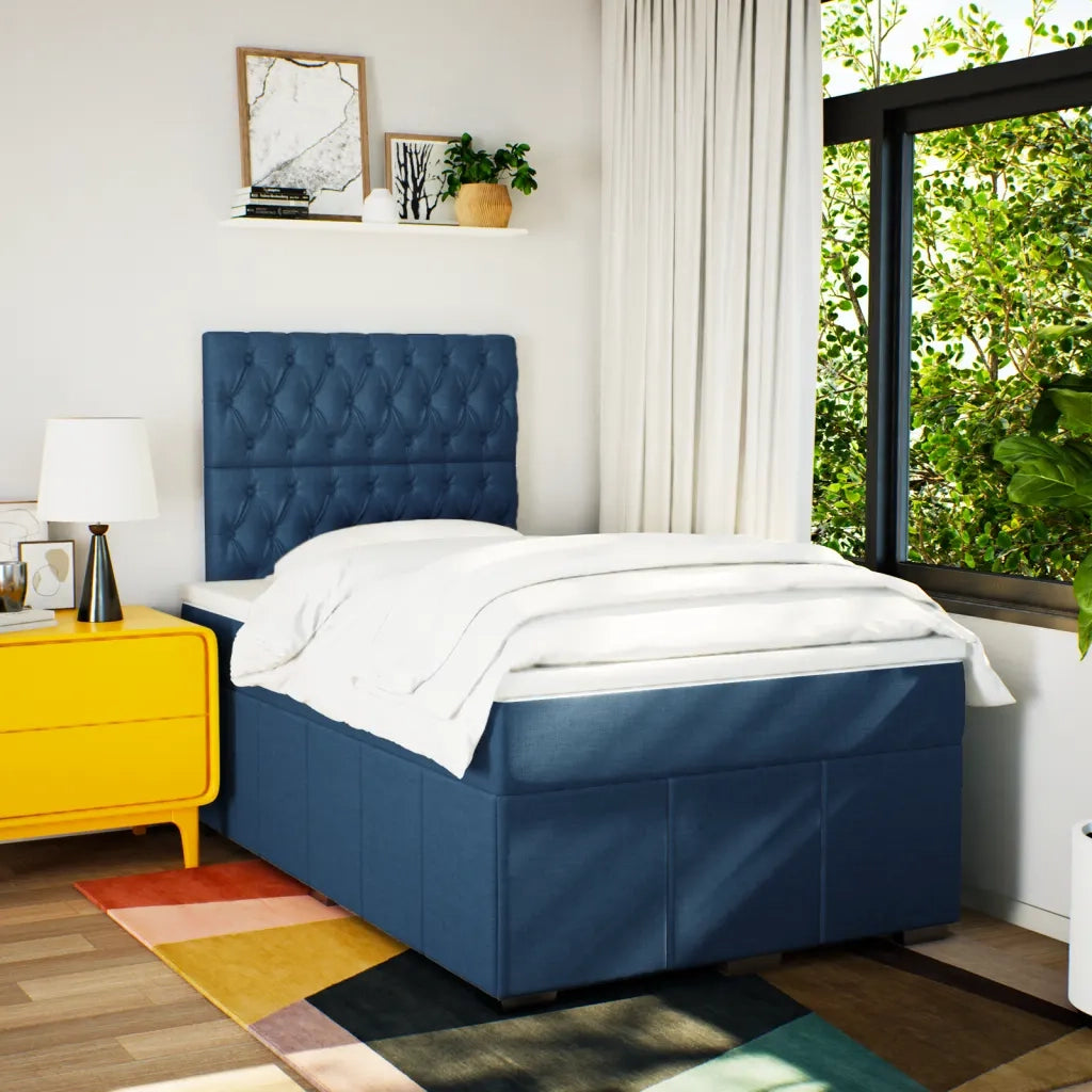 Giroletto a Molle con Materasso Blu 120x200 cm in Tessuto 3291648