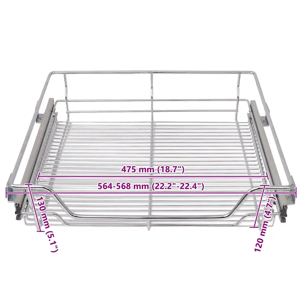 Cestelli a Rete Scorrevoli 2 pz Argento 600 mm 50481