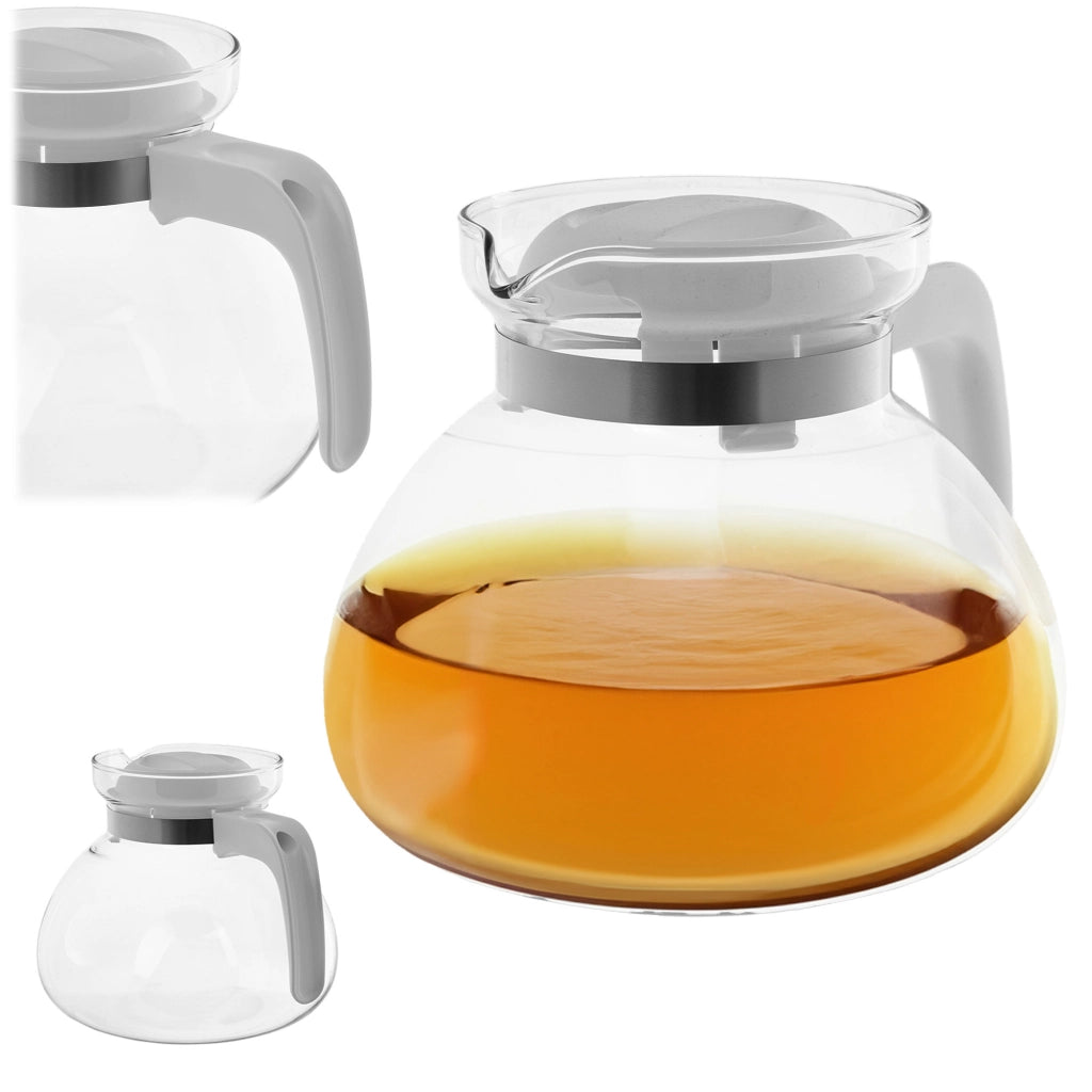 KADAX Brocca in vetro per tè e caffè da 1,7 l, resistente al calore, con coperchio, colore bianco.