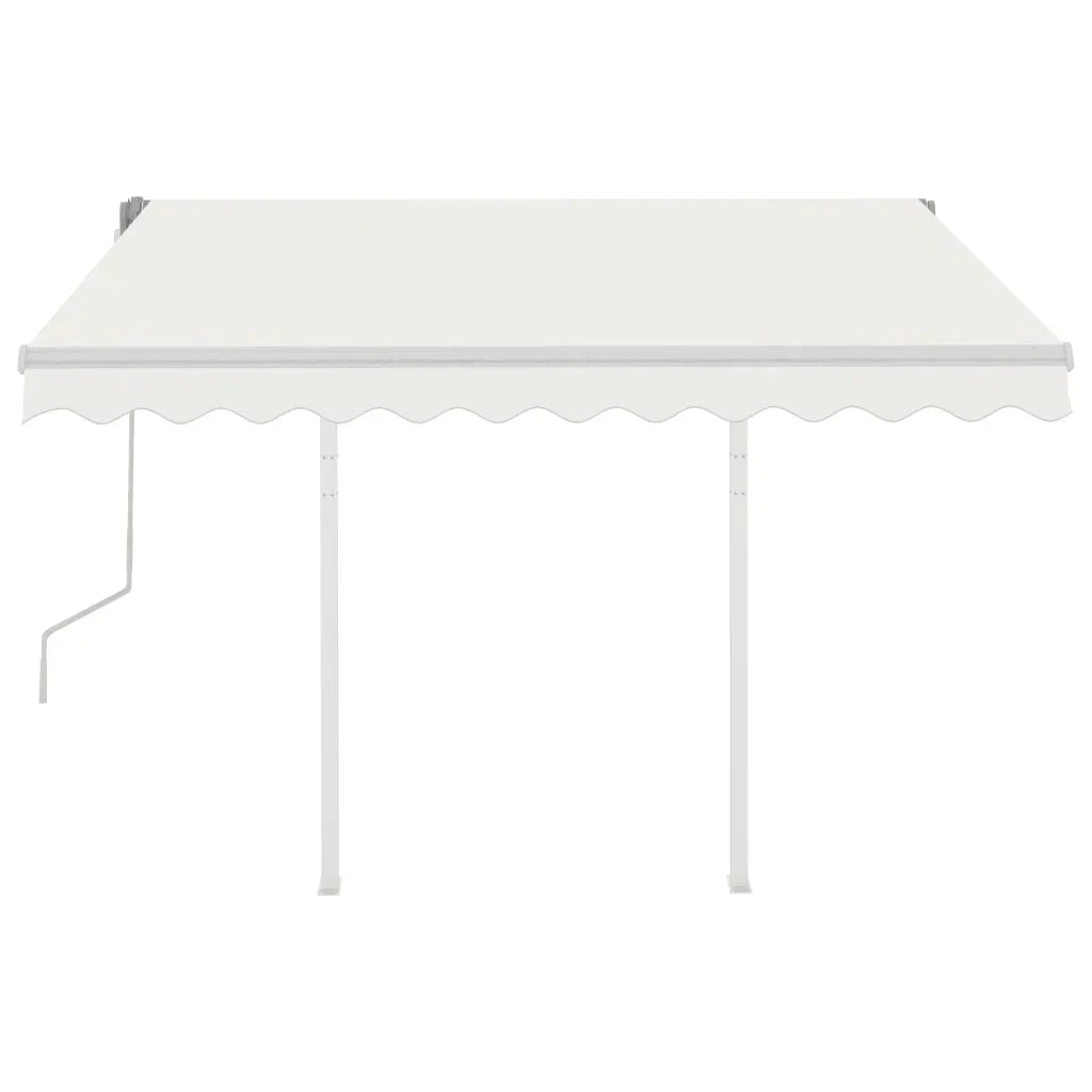 Tenda da Sole Retrattile Manuale con Pali 3,5x2,5 m Crema 3069917