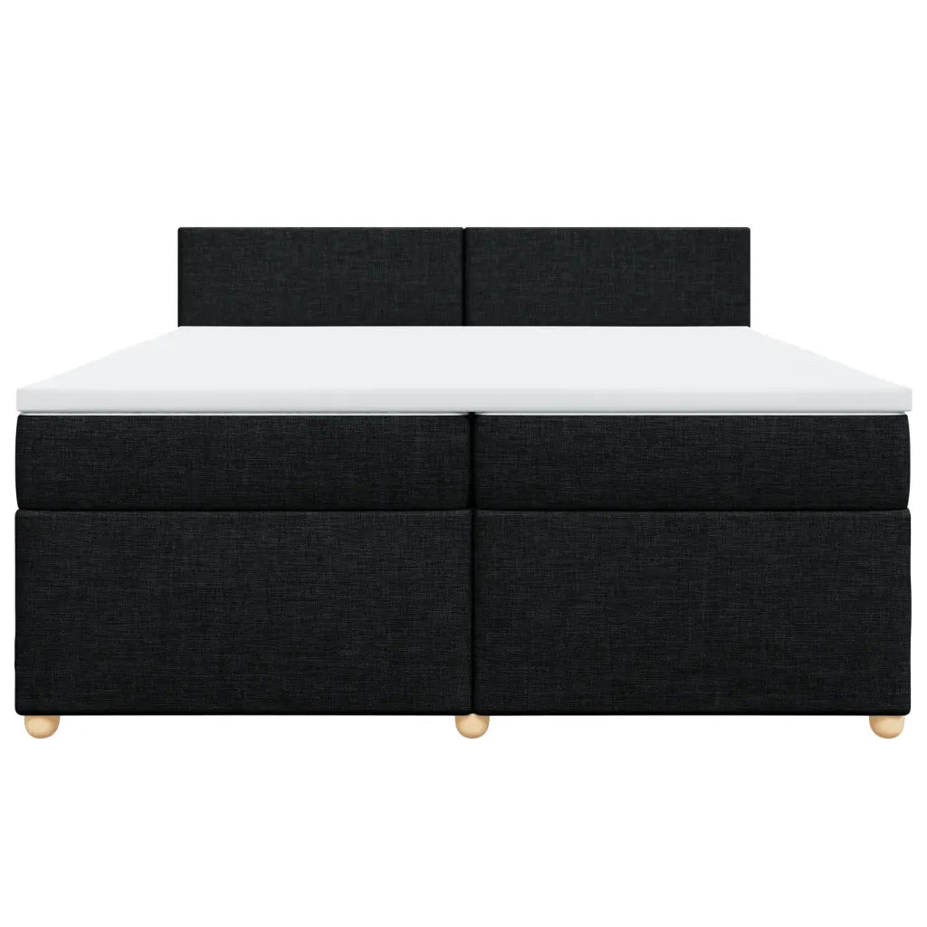 Giroletto a Molle con Materasso Nero 200x200 cm in Tessuto