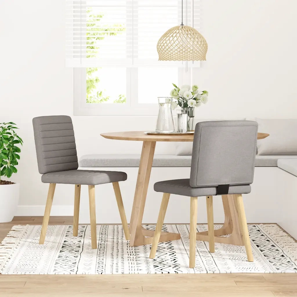 vidaXL Sedie da Pranzo 2 pz Tortora in Tessuto