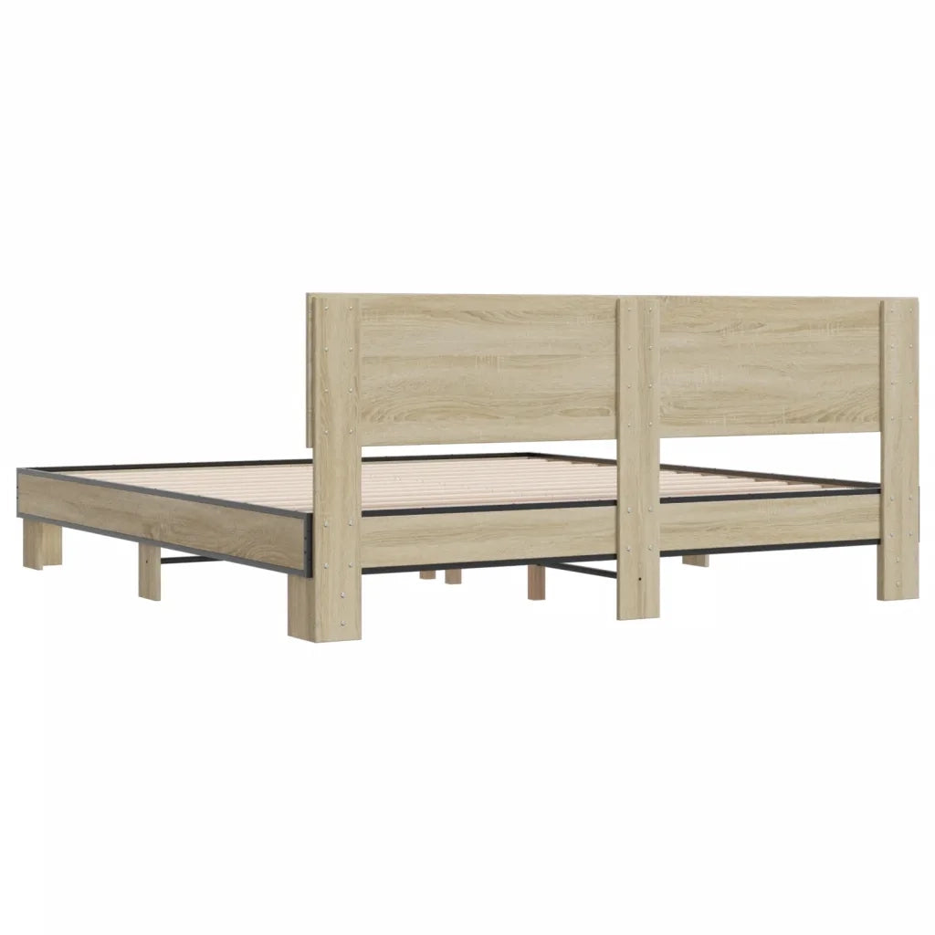 Giroletto Rovere Sonoma 200x200 cm Legno Multistrato e Metallo 3280173