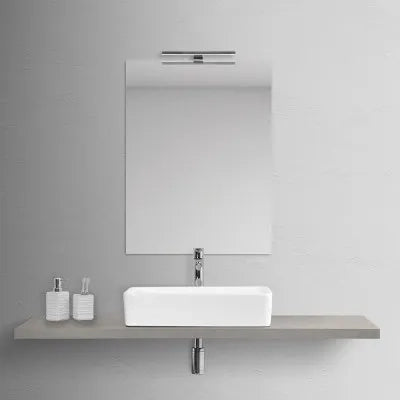 Mensolone effetto legno grigio cemento per lavabi da appoggio da 110 cm serie Master