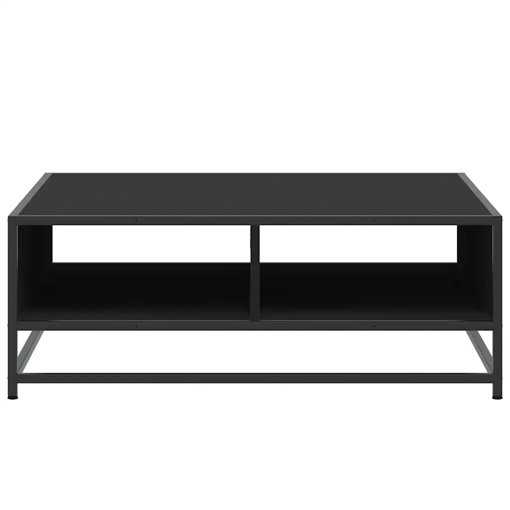 Tavolino da Salotto Nero 80x80x30 cm in Truciolato e Metallo 848769