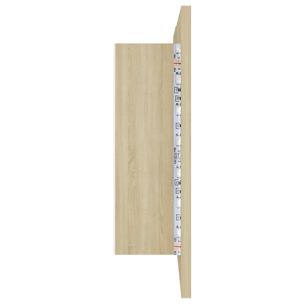 Armadietto a Specchio con Luci LED Rovere Sonoma in Acrilico 804967
