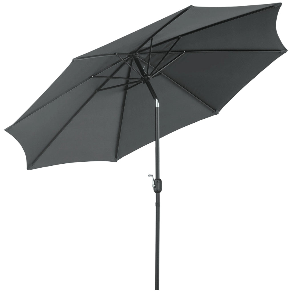 Easycomfort Ombrellone da Giardino 3x2.5 m Inclinabile, con Manovella, in Metallo e Poliestere Grigio Scuro