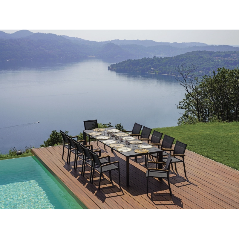 Tavolo Nettuno Allungabile 200/300 X 100 Cm - Allungo Con Gambe Scorrevoli - Antracite Moia