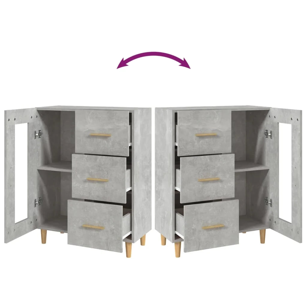 Buffet credenza cassettiera armadio mobile contenitore organizer per cucina soggiorno salotto 69,5 x 34 x 90 cm legno ingegnerizzato grigio 02_0032040