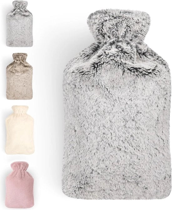 Water Calda a Bollitura con Coperchio in Velluto e Materiale Naturale in Gomma - 1,5L - Grigio