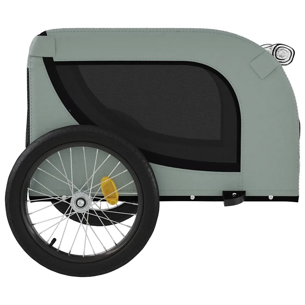 Rimorchio da Bici per Animali Grigio e Nero Oxford e Ferro CFW9936567