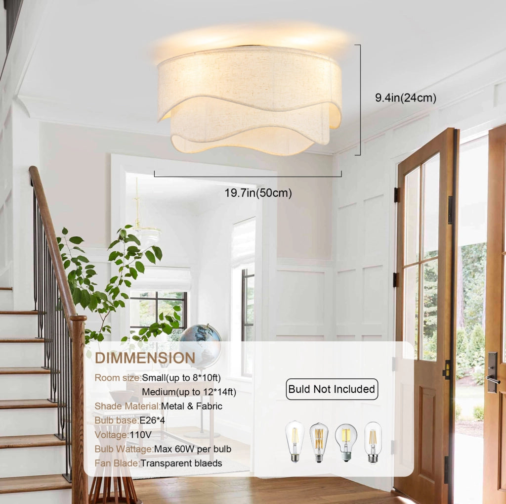 Ventilatore da soffitto ULEVR con luce, 6 velocit¨¤, app Bluetooth e telecomando, oro e bianco