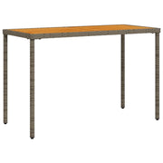 Tavolo Giardino | Tavolino da esterno Piano Legno Acacia Grigio 115x54x74 Polyrattan