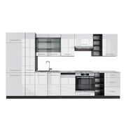 Cucina componibile Fame-Line Bianco lucido/Antracite 355 cm, PL Marmo Vicco