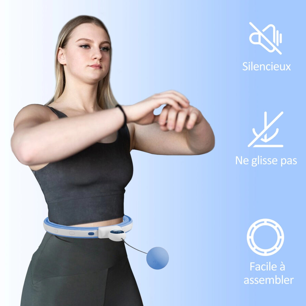 Cerceau Hula Hoop Massaggiante ¨C zephmum ¨C Blu, 16 segmenti, regolabile 76-113 cm