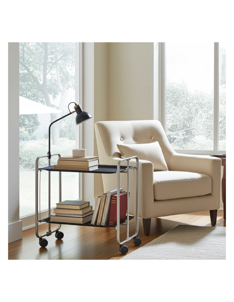 Carrello da cucina pieghevole grigio con ruote BAUHAUS 2 ripiani