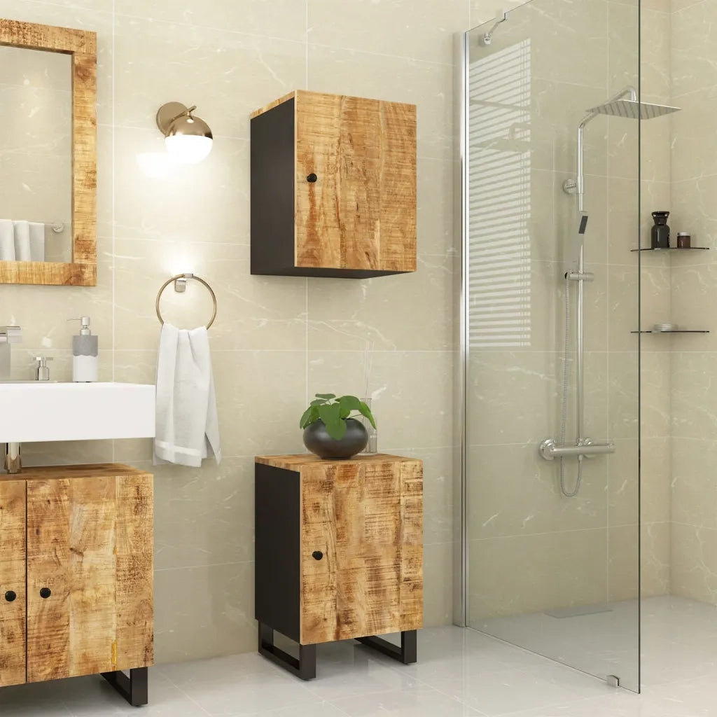 Mobile da Bagno | Armadio da bagno 38x33x58 cm in Legno Massello di Mango