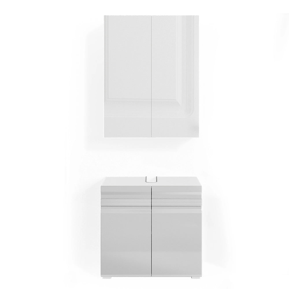 Vicco Set mobili bagno Bianco lucido 2 parti